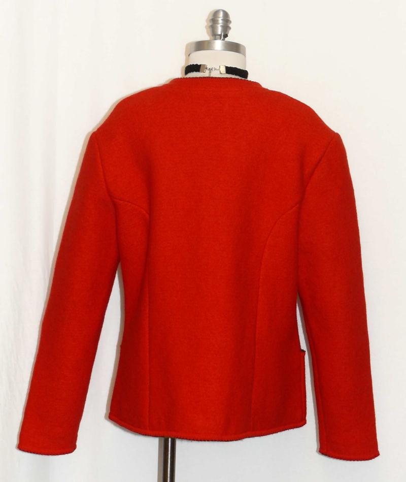 RED ~ BOILED WOOL Women German Winter OUTDOOR WARM Walk Sweater JACKET ...